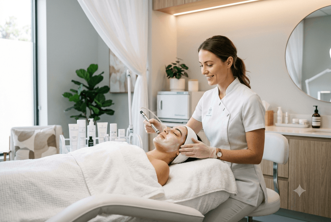 Profesional de centros de estética trabajando