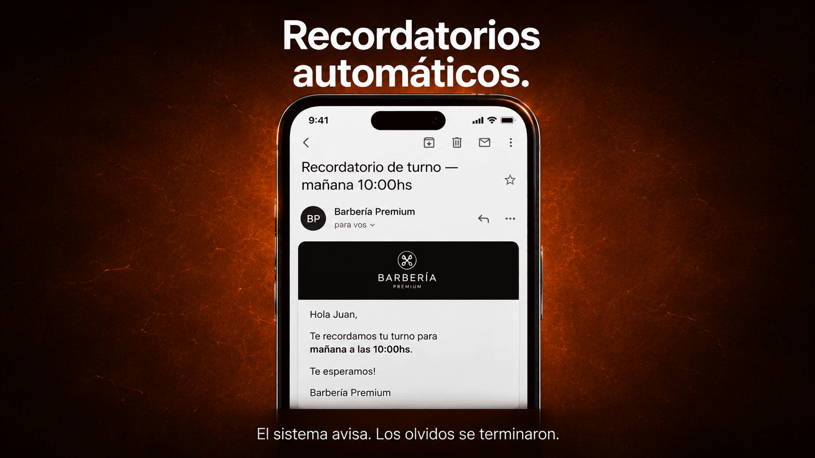 Recordatorios automáticos antes del turno