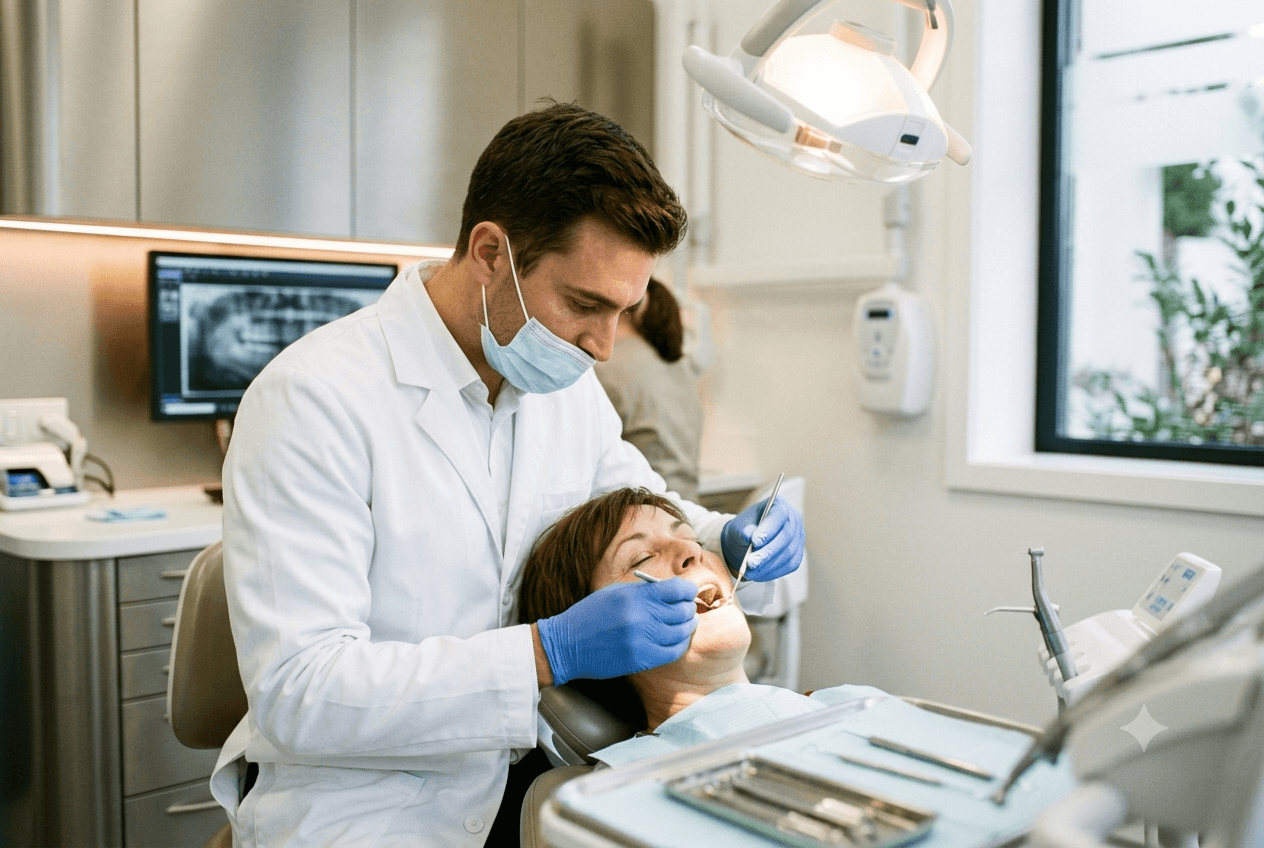 Profesional de odontología trabajando