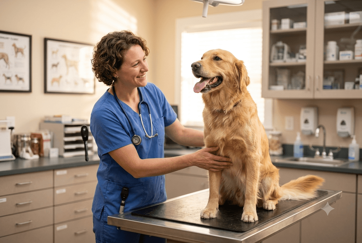 Profesional de veterinarias trabajando